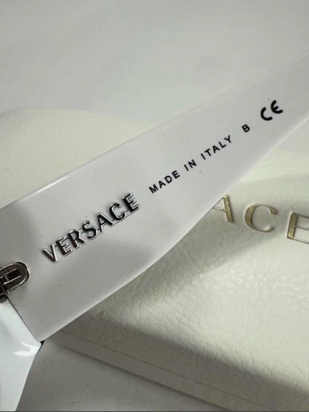Versace Black and White Wide-Frame Women's Sunglasses